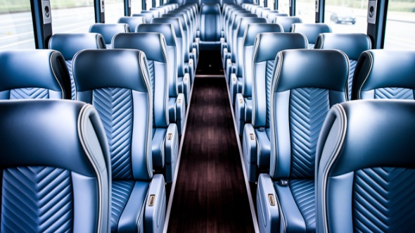 56 passenger charter bus interior view