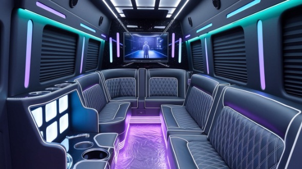 durham party bus rental interior